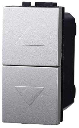 ETTROIT LG1204 Pulsante Doppio Interblocco Saliscendi 10A Colore Grigio Compatibile Con Bticino Living International