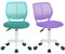 FurnitureR 2Stk Schreibtischstuhl, Studiendrehstuhl ohne Armlehnen, höhenverstellbarer Bürostuhl, Arbeitsstuhl für Home Office, Schlafzimmer, Arbeitszimmer, Lila Türkis