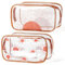Y1tvei Boho Sun Kosmetiktasche Transparent - 2 Stück Boho Sunshine Make-up Tasche Braun PVC Wasserdichter Toiletries Bag, Tragbarkeit Organizer Reise Aufbewahrungstasche Kulturbeutel für Damen Mädchen