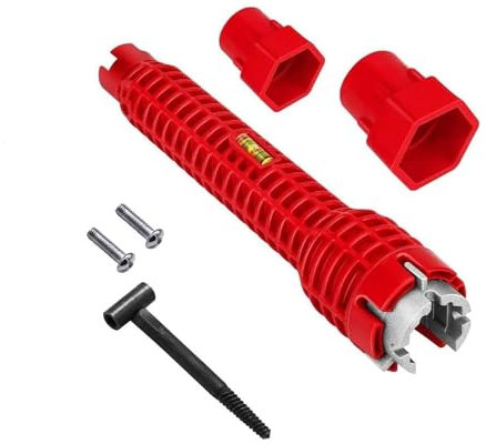 LightBeacon Strumento Chiave per Rubinetto 8 in 1, Strumento di Installazione per Lavello, Installatore di Chiave per Lavandino, per Lavandini WC, Rubinetto del Bagno, Impianto Idraulico Della Cucina