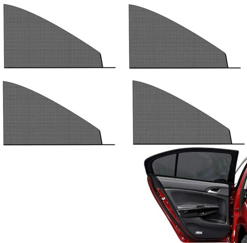 PRVCFZ 4Pcs Car Window Shade,Car Window Shades for Baby, Sun Shades for Car Windows Universal Harmful UV Rays Sun Glare Heat Blocking for Baby Kids Pets, Blocking Mosquito Net,Car Blinds Fits Most Vehicles