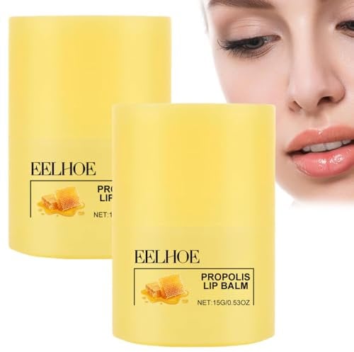 2PCS Propolis Lip Cerin,Honey Lip Balm & Mask,Honey Bee Lip Balm,Hydrating Overnight Lip Balm & Mask,12 Hours Long-Lasting Moisture,Gentle Exfoliation,Lips Treatment,Lip Brightening for Dark Lips