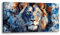 hyidecorart Wilder Blick eines Löwen Wandbilder Wohnzimmer 50x100 cm, Leinwand Bild Tier Gemälde, Modern Wanddeko Aesthetic Schlafzimmer Badezimmer Büro Zimmer Esszimmer Flur Küche