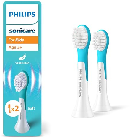 Philips Sonicare For Kids, Original Ersatzbürstenköpfe für Kinder ab 3 Jahren, 2er-Pack, HX6032/90