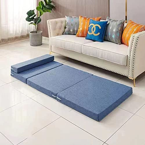 Deluxe Tri Fold Mattress Compact Z Bed Single with Pillow Comfortable Floor Mattress for Adults and Kids Foldable Sofa/Chair/Sleepover Bed with Removable Cover