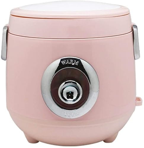 Cuociriso Portatile Scaldavivande Elettrico Mini Multicooker con Funzione di Mantenimento in Caldo Spatola Interna E Misurino di qualità Premium,Rosa