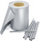 Stel4Style PVC Sichtschutz Streifen Privatsphäre Doppelstabmatten Zaun Folie inkl. 30 Befestigungsclips, Farbe:Hellgrau, Länge:35m