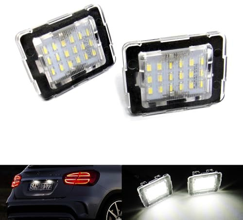RZG 2x LED Licence Number Plate Light White Canbus For MB W176 W177 W247 GLA X156 H247 GLC X253 GLE W166 C292 V167 SLK R172 W447
