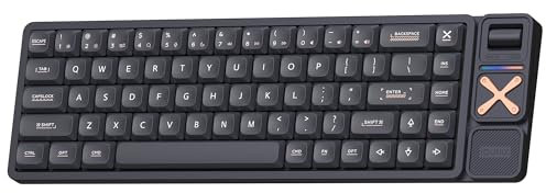 iQunix Magi65 Pro Low Profile Mechanical Keyboard, 65% Full Aluminum Case Wireless Keyboard with Volume Knob, Media Control, 2.4G Receiver, Bluetooth & Wired Connection for Mac/Windows (Shadow Black)