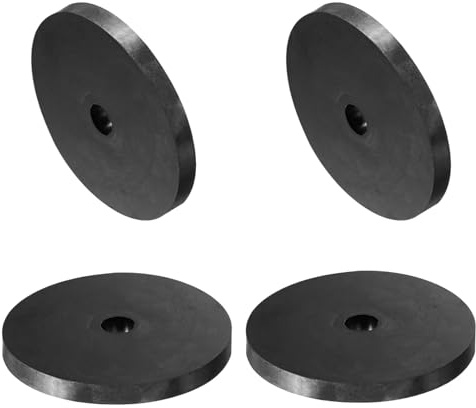 Wjelet 4 Stück M10 Gummi Unterlegscheiben, Gummispacer 100mm ID 15mm Dicke gummiteller 10mm, hartgummischeiben Runde Antivibrations Gummibuchsen Dichtungen Für Haus Auto Maschinen Zubehör Montage