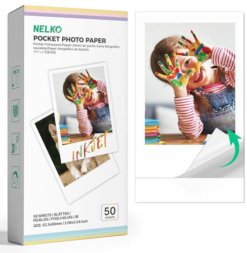 Nelko Carta Fotografica Premium Originale per Stampante Nelko PP01, Bianca