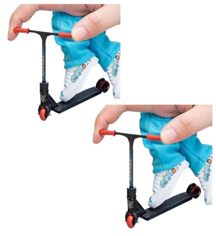 Finger-Scooter-Set, Scooter, Finger-Skateboard, Lernrad, Miniatur-Trick-Roller, Skateboard-Trainingsrequisiten, 2 Stück