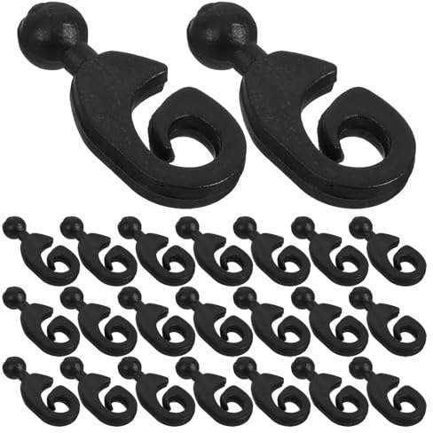 Luxshiny Lot de 30 Crochets pour Tonnelle et Pergola Extérieur Jardin Clips en Plastique Noirs Compatibles Rideaux de Tonnelle Fixation sans Outil Résistants au Vent et Anti-Rayures