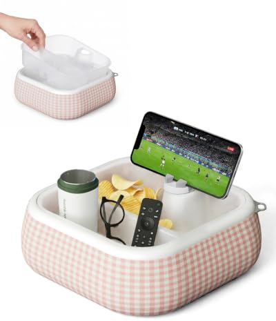 Viozon Couch Cup Holder Tray with Phone Stand, For 4-4.7 Device, Floating Bathtub&Pool Caddy, EPP Foam Sofa Arm Tray, Detachable Snack & Drink Organiser, Waterproof Lounge Tray for Sofa, Bed & Bath