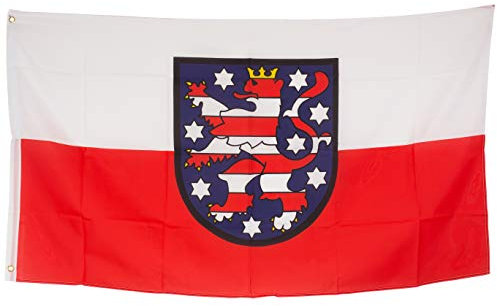 SCAMODA Bundes- und Länderflagge aus wetterfestem Material mit Metallösen, Outdoor Fahne & Flagge (Thüringen) 150x90cm