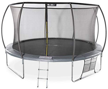 Alice's Garden - Trampoline Rond Ø 430cm Gris avec Filet de Protection intérieur - Venus Inner XXL – échelle. bâche. Filet pour Chaussures et kit d'ancrage 4.30m 430 cm