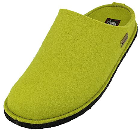 HAFLINGER Flair Morbide pantofole in feltro di lana Pistacchio, Taglia 36