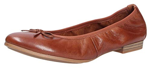 Tamaris Damen Klassische Ballerinas, Frauen Flats,Comfort Lining,TOUCHit-Fußbett,Women's,Lady,Ladies,Ballerinen,Pumps,Cognac,37 EU / 4 UK