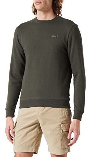 Blend BHDownton Crew Neck Sweatshirt Crew Neck Sweatshirt Herren Sweatshirt Pullover Pulli mit Rundhalsausschnitt, Größe:M, Farbe:Forest Night (190414)