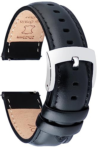 OTTOODY Leder Uhrenarmbänder 18mm-22mm, Schnellverschluß Elegantes Armband für Herren und Damen, Hochwertiger Ersatz für Uhr und Smartwatch