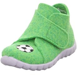 Superfit Baby-Jungen Happy WOLLFILZ Hausschuh, GRüN 7000, 19 EU