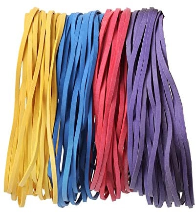 ZZLBZN 25Pcs Large Elastic Rubber Bands, Sturdy Thick & Stretchable Colored Bands, Natural Elastic Bands for School Home Office Supplies Industrial Crafts DIY Everyday Use 180mm