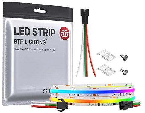 BTF-LIGHTING FCOB SPI RGB Flexible Hohe Dichte COB LED-Streifen WS2811 IC LED Strip 1M 720LEDs/m 21W/M DC24V IP30 Nicht Wasserdicht Chasing Farbe DIY Dekoration(Nicht inhalt Controller&Netzteil)