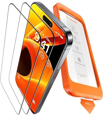 TORRAS für iPhone 14 Pro für panzerglas Unzerstörbares bruchsicheres Schutzfolie iPhone 14 Pro Folie Schutzglas Dauerhaft 9H Glas [0 Staub, 0 Blasen], Kompatibel mit Hülle 2 Stück