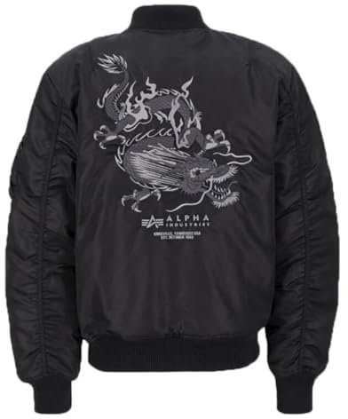 Alpha Industries MA-1 Dragon EMB Bomberjacke für Herren Black/Black