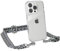 EAZY CASE - Handykette mit verstellbarem Trageriemen für iPhone 15 Pro - Taschengurt zum Wechseln mit transparenter Handyhülle für iPhone 15 Pro Hülle dünner Schulterriemen in Lila Grün Silber