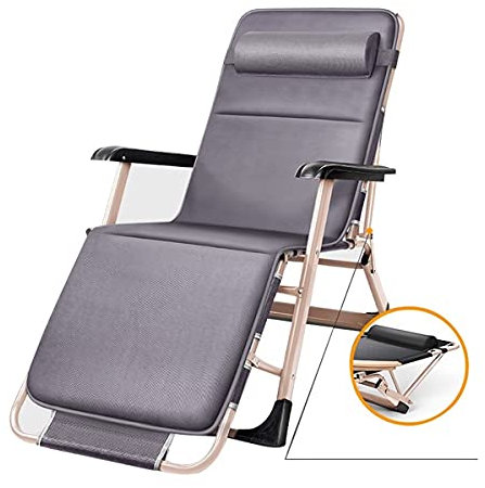 Zero-Gravity-Stuhl, Terrassenstuhl, Lounge-Stuhl, Chaiselongue, zusammenklappbar, für den Außenbereich, verstellbar, robust, Zero-Gravity-Stuhl mit und Kissen für Deck, Terrasse, S