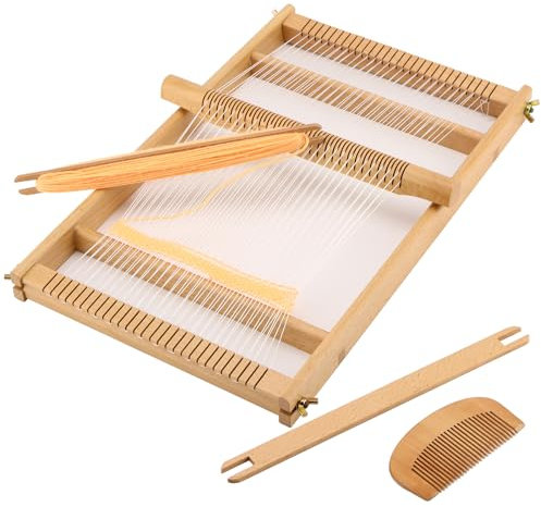 UNGFEI 38 x 28 cm Holzwebstuhl-Set, Webrahmen, DIY-Holzwebstuhl-Sets für Erwachsene, Anfänger, handgemachtes Projekt