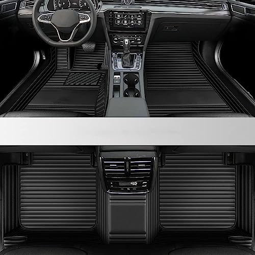 Aiducreaon Custom Car Floor Mats for Audi A1 A3 A4 A5 A6 A7 A8 TT Q2 Q3 Q5 Q7 Q8 S-Line Convertible Coupe Sportback Estate Floor Liner All-Weather Waterproof Right Hand Drive (Black Stripe)