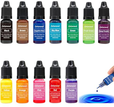 Tinte para velas, 12 colores vivos, tinte líquido altamente concentrado a base de aceite para cera de soja, cera derretida, 10 ml cada uno