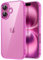 JETech Coque pour iPhone 16 Plus 6,7 Pouces, Étui Housse Anti-Jaunissement Antichoc Bumper, Arrière Transparente Anti-Rayures (Rose)