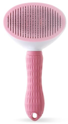 Cat Brush Grooming Comb,Self Cleaning Slicker Brushes with Smooth handle,Dog Pet Grooming Tool with Cleaning Button for Cat Dog Shedding Tools Massage Clean Tangled Brush (Pink)
