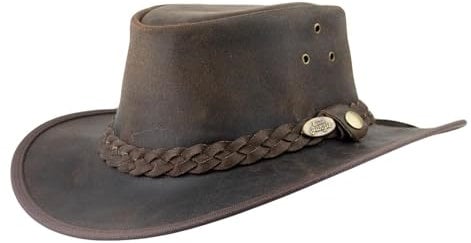 Black Jungle BALAT Lederhut, Westernhut, Australienhut, Cowboyhut (DE/NL/SE/PL, Alphanumerisch, XXL, Braun)