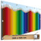 TRIOSK Sichtschutz Balkon Deko Plane Balkonblende Blickdicht mit Motiv Buntstifte Regenbogen für Garten Terrasse Gartenzaun Balkonverkleidung Blickschutz PVC groß 200x100 cm Bunt