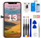 EFaith Pantalla para iPhone 13 LCD 6.1 de Repuesto 3D Touch Face ID TrueTone FHD Pantalla Digitalizador con Kits de Reparación para A2482, A2631, A2634, A2635