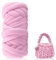Armstricken Wolle, 500g/25m Sperrige Chunky Yarn Schlauchgarn Häkelwolle Grob Gestrickte Kuscheldecke Chunky Wolle zum Handstricken Armstricken Isländische Wolle für Anfänger (Hellrosa)