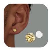 SLLAISS Magnet Ohrringe Herren Fake Piercing Ohrstecker Silber/Schwarz/Gold | Chirurgenstahl 316L Edelstahl, Magnet Ohrringe mit Zirkonia Magnetische Ohrringe für Damen Fake Piercing Ohr 5/6.5/8mm