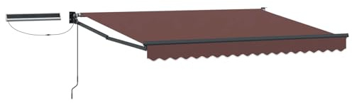 vidaXL Elektrische ausziehbare Markise Braun und Anthrazit 3,5 x 2,5 m, Moderne elektrische Markise, Schatten für draußen, Aluminium-Pavilion, ausziehbarer Schutz, Gartenrücksitz, umweltfreundlich