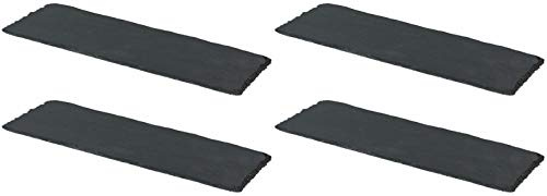 Novaliv 4x Schieferplatten I rechteckig I 30x20x0,5 cm I Sushi Servier Set Servierplatte schwarz Steinplatten Slate Plate Dessert Platte serving plate