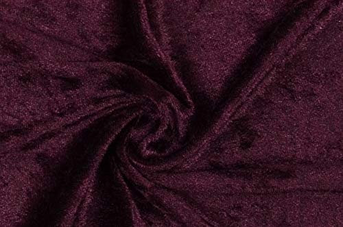 Pannesamt Stoff Meterware für Deko, Basteln und Bekleidung, 0,5 Meter - 147 cm Breit - Samt ähnliche Oberfläche Stoffe (Bordeaux)