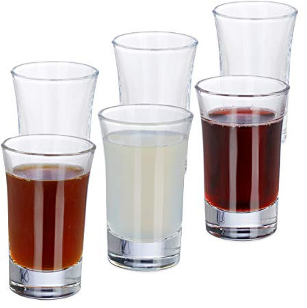 Relaxdays Verres à Liqueur, Lot de 24, Verres à Shots, 4 cl, Verres à digestif, Expresso, schnaps, Shooters, Transparent