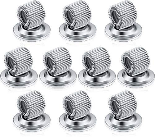 Stifthalter Clips Mangan Stahl Stifthalter Selbstklebender Stifthalter Organizer mit Einstellbarer Federschlaufe für Kühlschrank Whiteboard Board Löschen und Bulletin Board Karte (Silber, 10 Stücke)