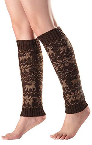 carol -1 3 Paar Damen Mädchen Beinwärmer Stulpen Legwarmers Grobstrickstulpen Stulpen Lange Gestrickt Verdicken Beinstulpen Böhmen Bunt Gestreift Muster Strick Stulpen Gestrickt Beinstulpen