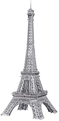 Piececool 3D Metall Modellbausätze - Eiffelturm 3D Metall Puzzle für Erwachsene - Premium Metall 3D Puzzle mit Klare Anleitung - Edelstahl Metall Bausätze - Entspannendes 3D DIY Puzzle (Silber)