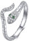 Qings Verstellbarer Schlangen Ring für Frauen - Tier offene Ringe 925 Sterling Silber, Schlangen Ringe mit zirkonia für Mädchen