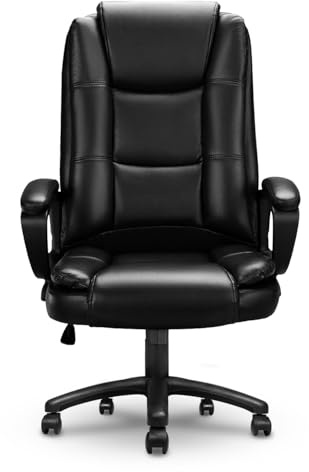 OFIKA Home Office Chair, 400LBS Big and Tall Computer Chair Heavy Duty Design, Ergonomic High Back Cushion Lumbar Back Support, Adjustable Executive Leather with Armrest
